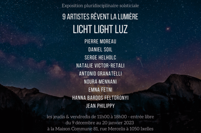 LICHT LIGHT LUZ-EXPOSITION_BRUXELLES_CULTURES ET PUBLICS_MAISON COMMUNE_IXELLES